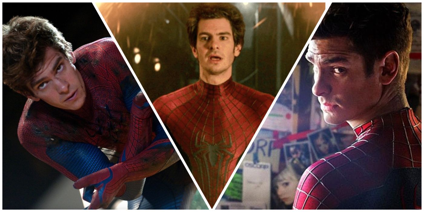 Andrew Garfield como Spider-Man en The Amazing Spider-Man y Spider-Man: No Way Home.
