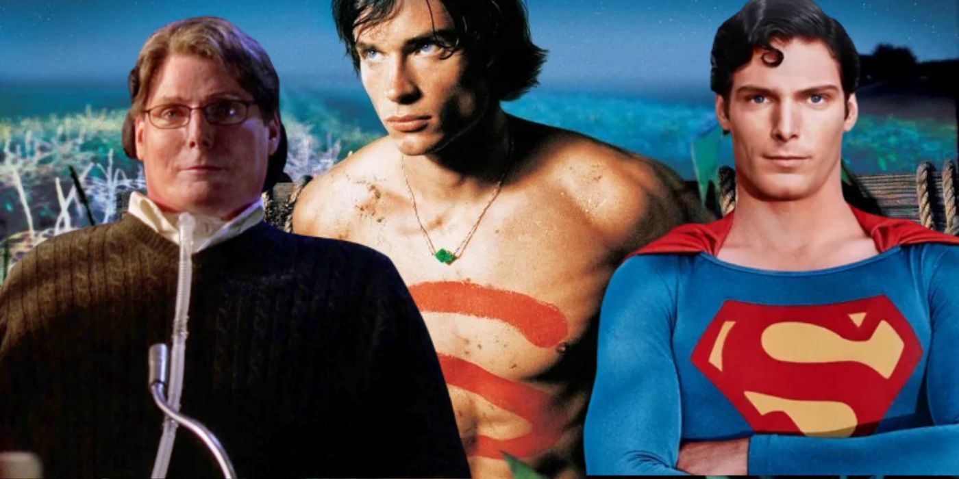 El mayor y el menor Christopher Reeve se paran frente al Clark Kent de Tom Welling.