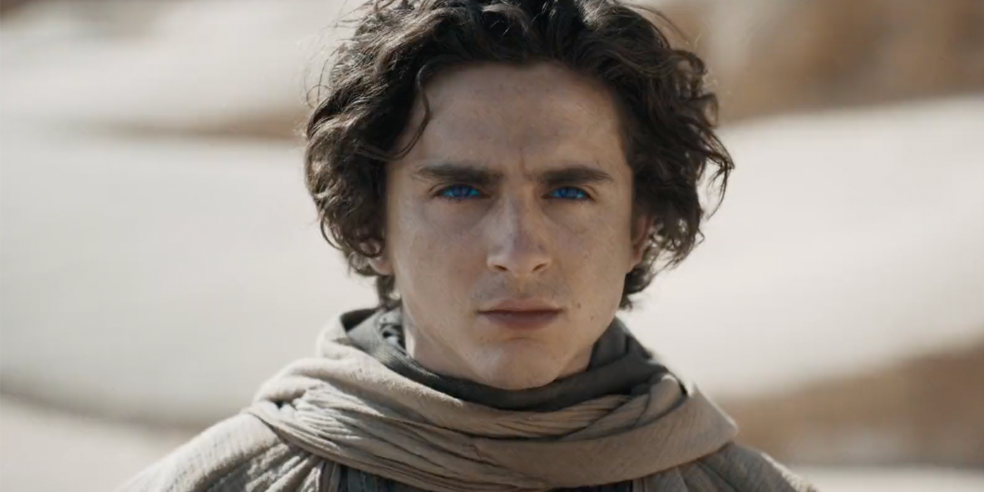 Paul Atreides (actor interpretado por Timothée Chalamet) se encuentra en el desierto en Dune: Segunda parte.