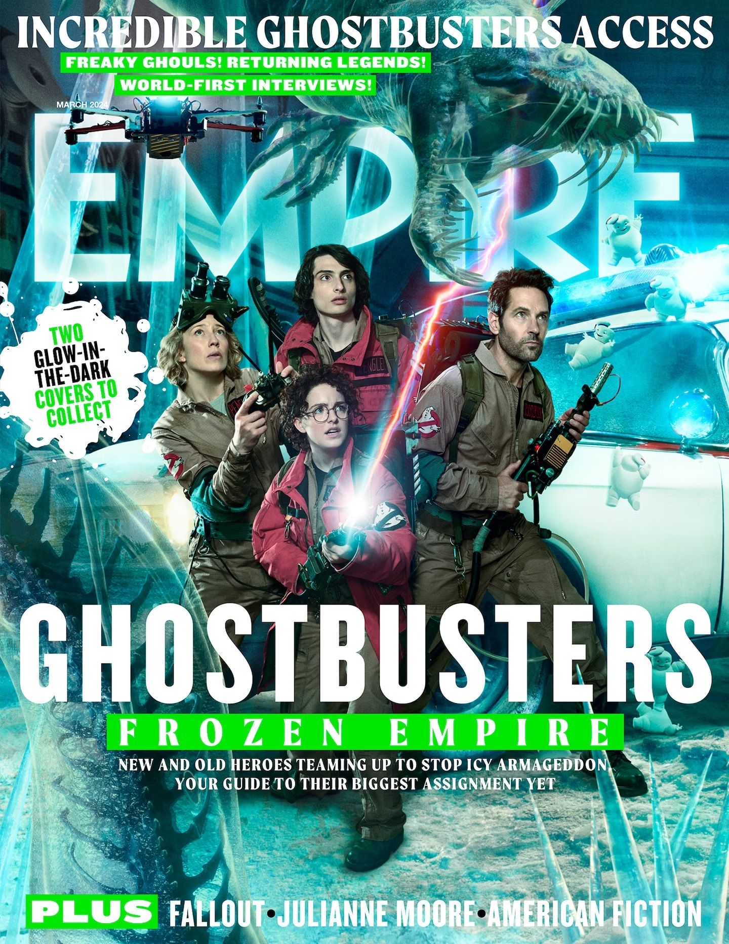 Portada de Empire con Cazafantasmas: Frozen Empire Stsrs