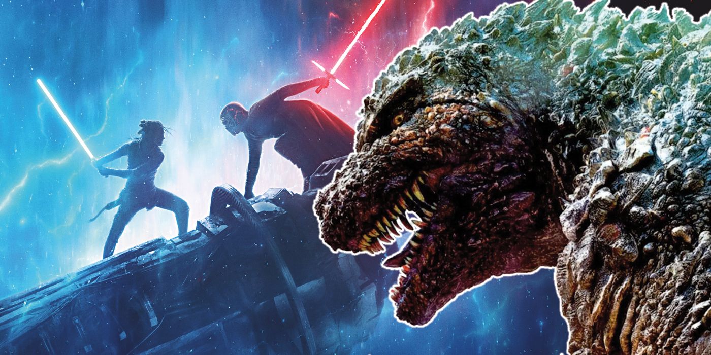 Duelo de Rey y Kylo Ren.  Godzilla Minus Una imagen del monstruo titular.