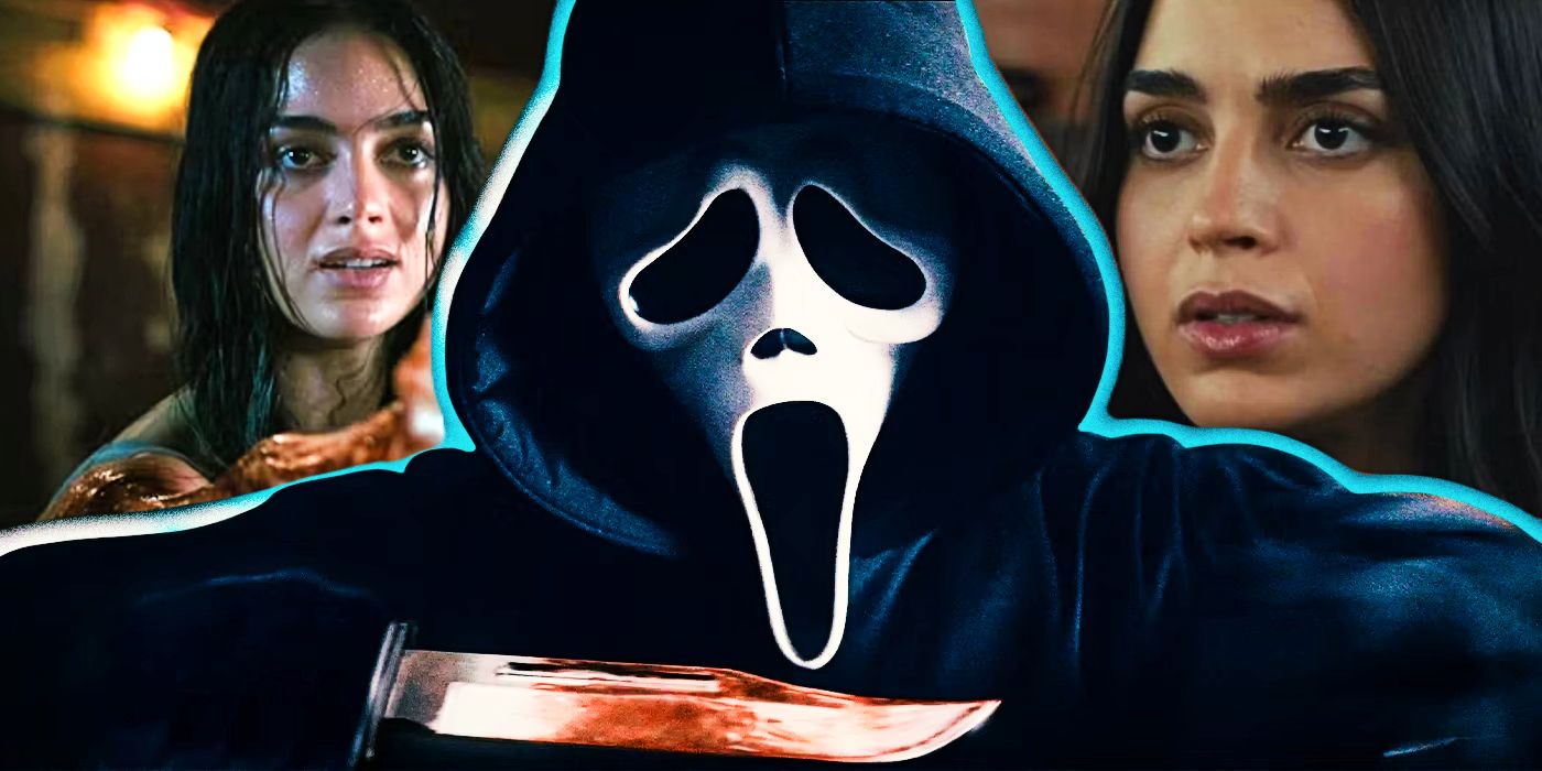 Melissa Barrera y Ghostface en Scream