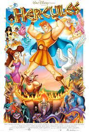 Hércules muestra su nombre sobre el elenco en el póster oficial de la película Hércules de Disney