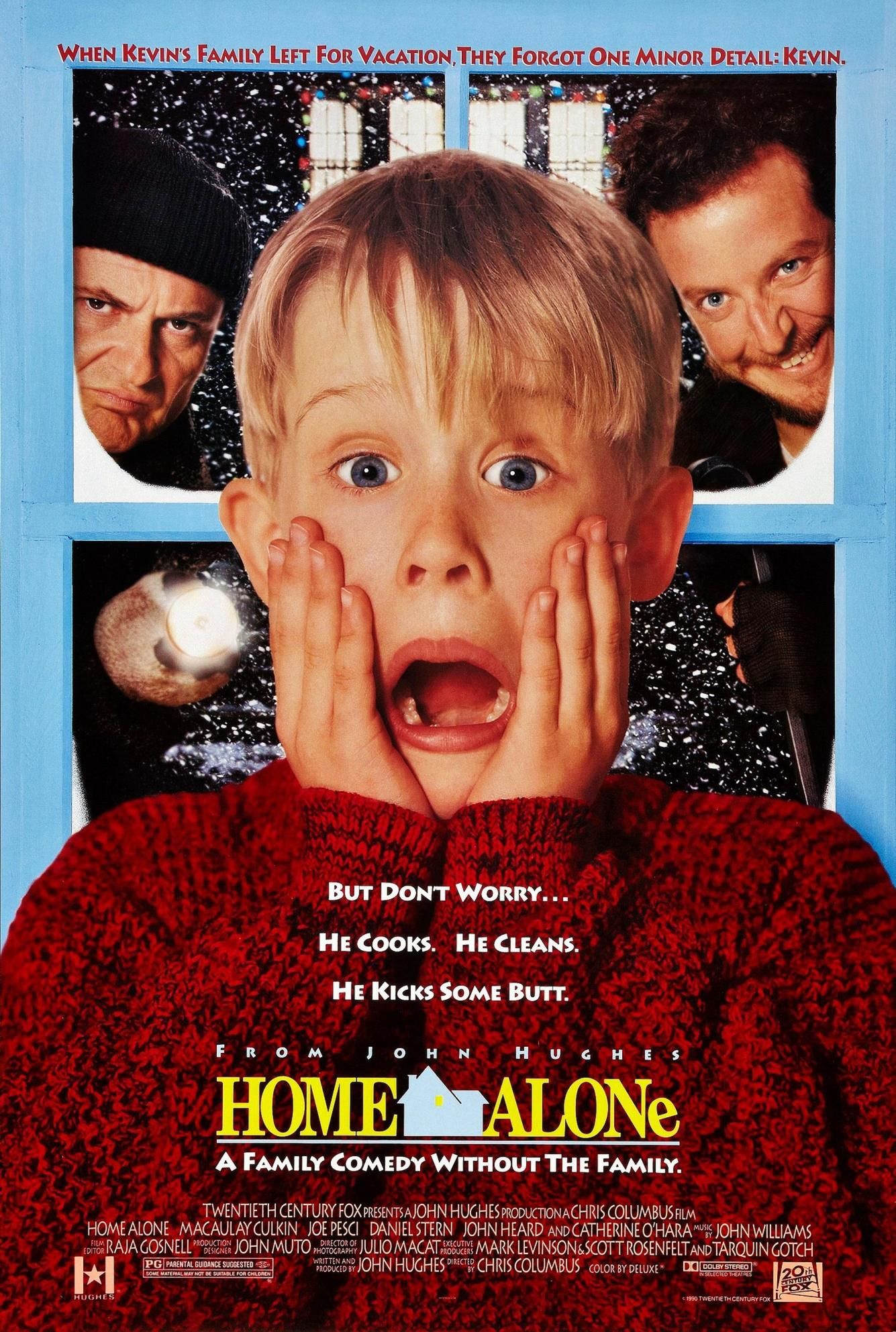 Macaulay Culkin, Joe Pesci y Daniel Stern en Solo en casa (1990)