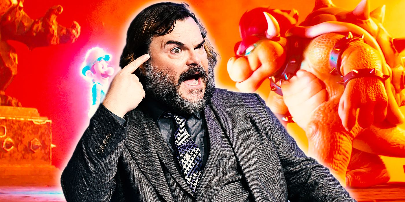 Jack Black y Bowser de la película Super Mario Bros.