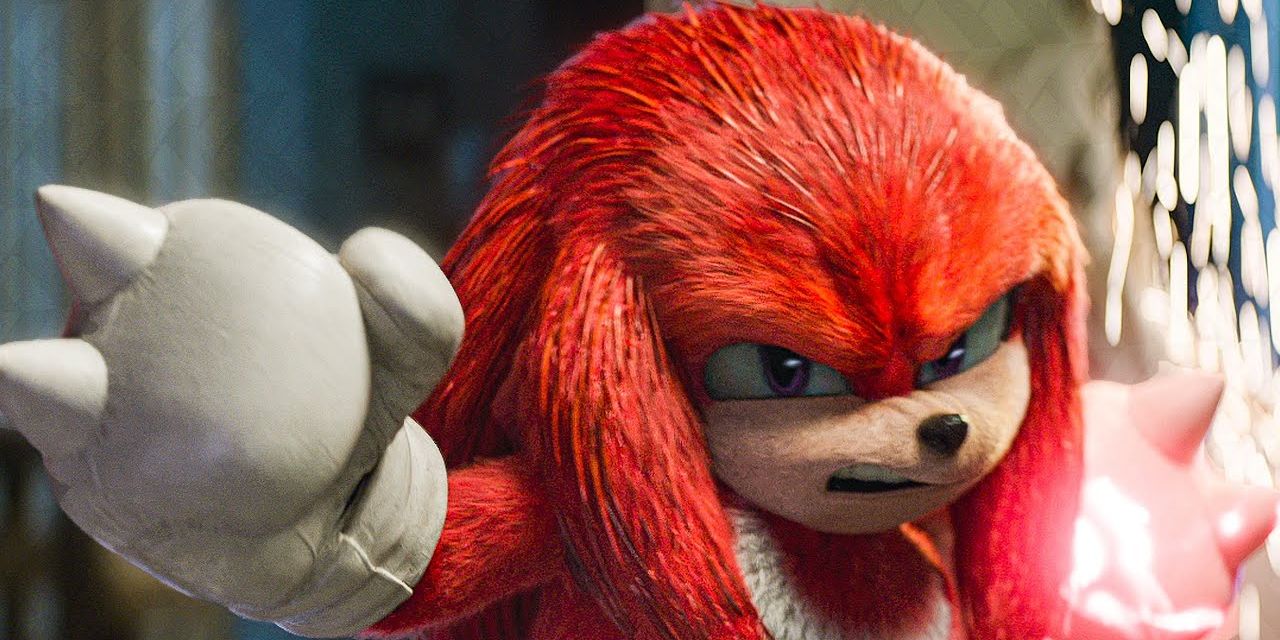 Knuckles (Idris Elba) prepara un ataque en Sonic the Hedgehog 2