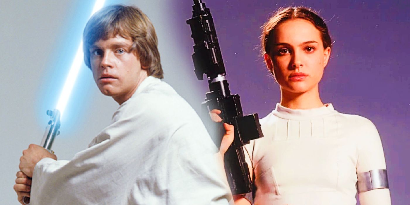 Mark Hamill de Star Wars como Luke Skywalker y Natalie Portman como Padmé