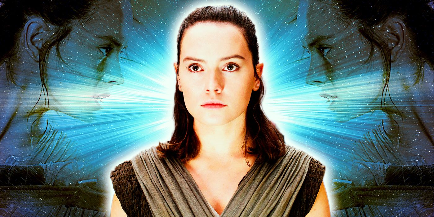 Una imagen compuesta presenta imágenes de Rey Skywalker (Daisy Ridley) de Star Wars.