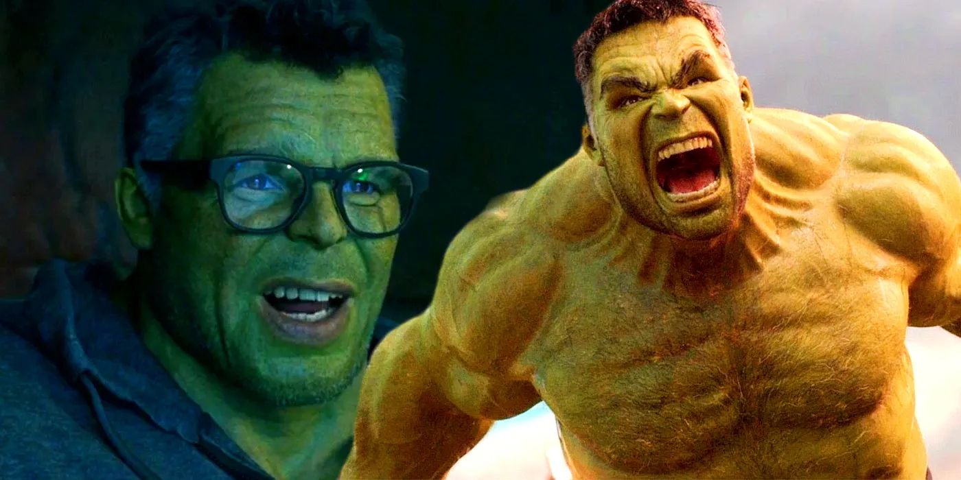La cara de Smart Hulk junto a Hulk, representada por Mark Ruffalo en Marvel Cinematic Universe (MCU)
