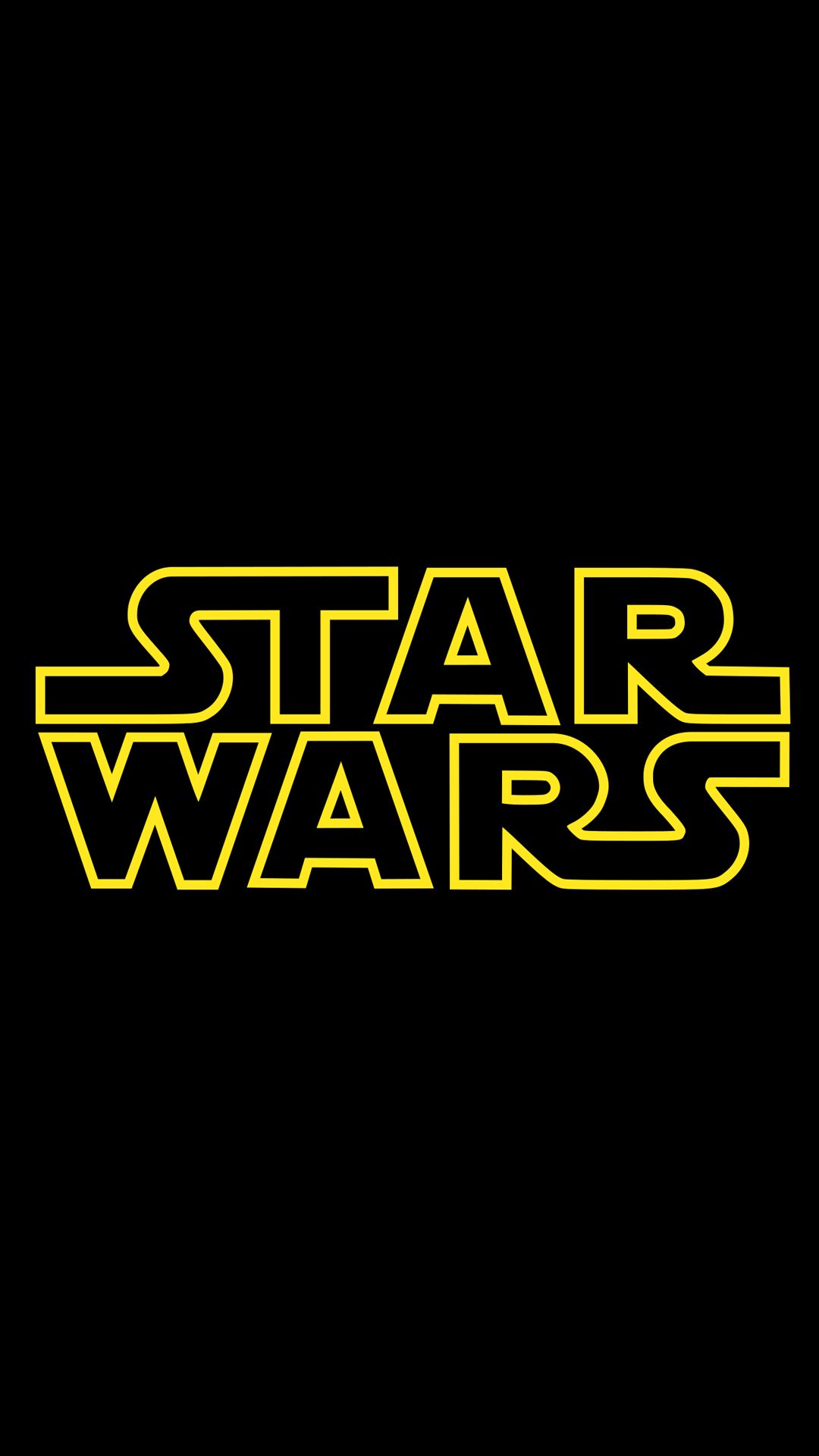 Una imagen vertical del banner clásico de la franquicia Star Wars.