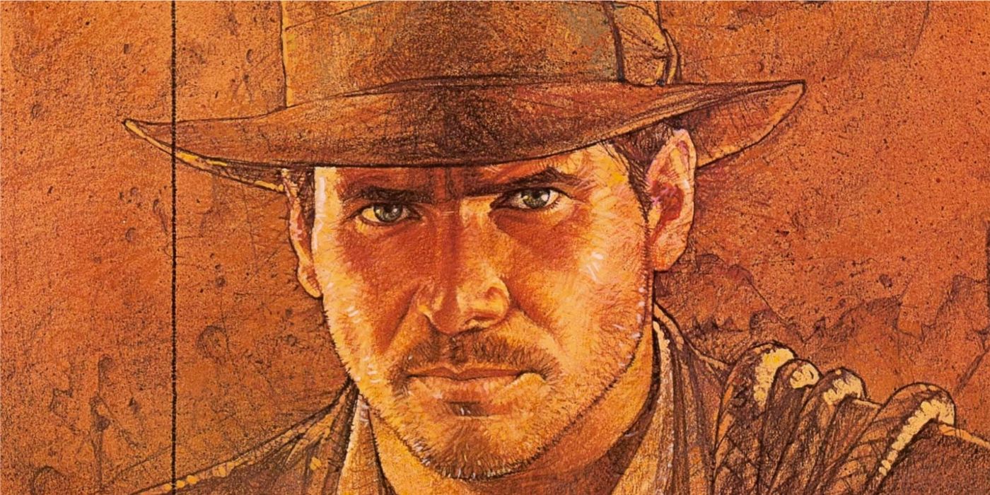 Indiana Jones en el cartel de En busca del arca perdida.