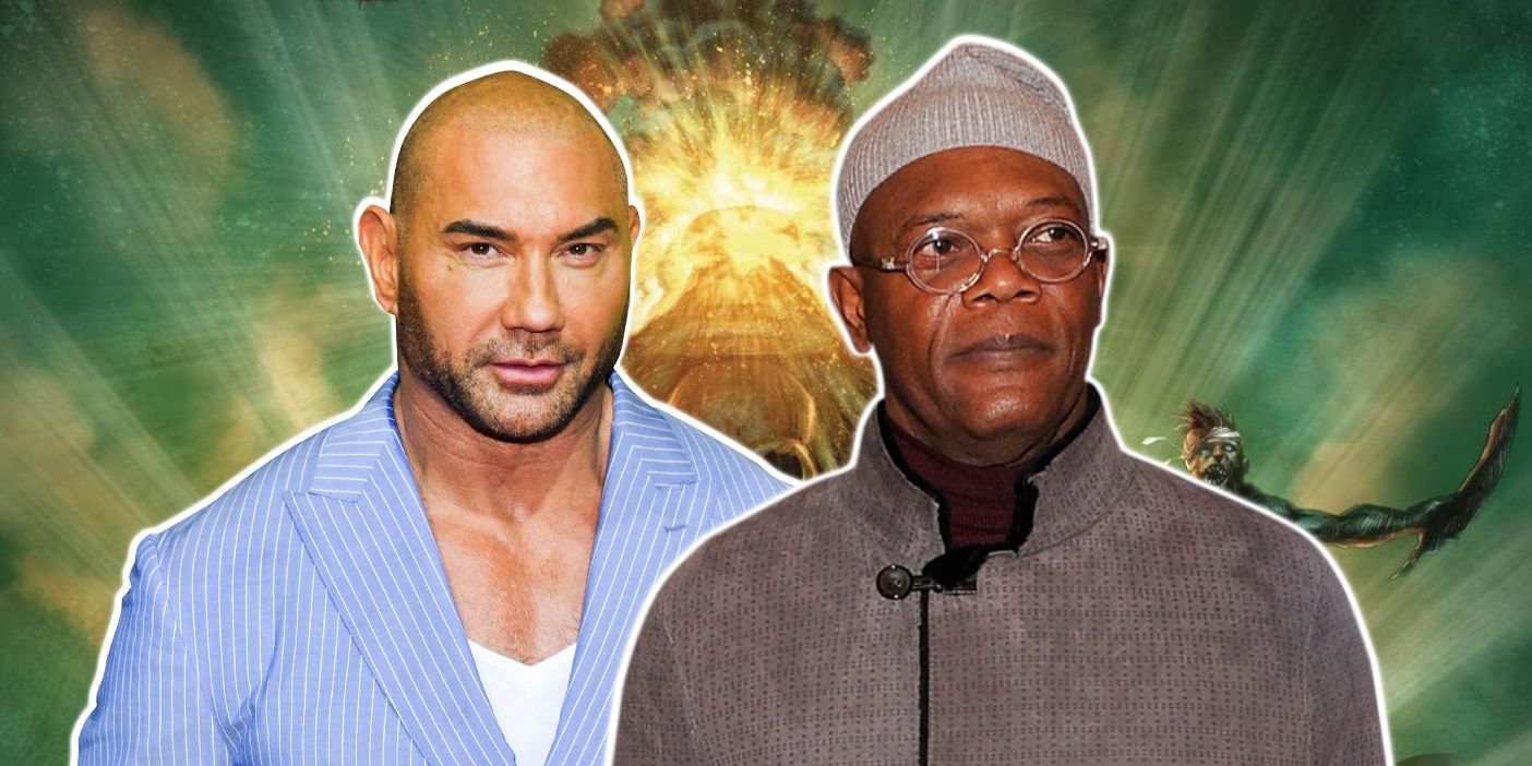 Dave Bautista y Samuel L. Jackson con arte de Afterburn