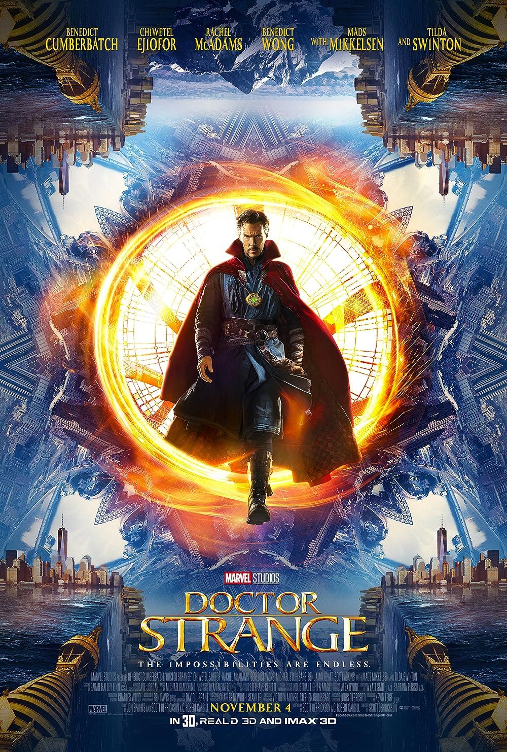 Benedict Cumberbatch como Doctor Strange en el cartel de la película de 2016
