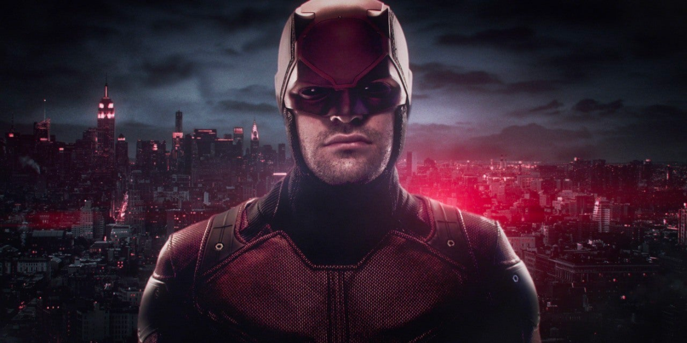 Charlie Cox como Daredevil de Marvel en el arte promocional de la serie de Netflix