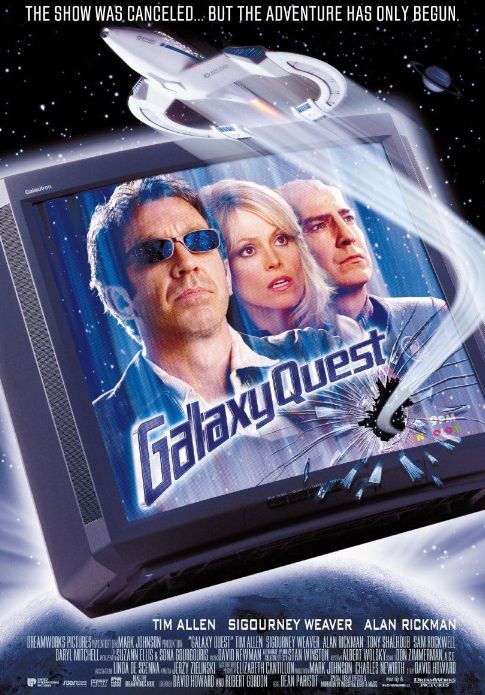Póster de la película Galaxy Quest de 1999 con Tim Allen, Sigourney Weaver y Alan Rickman