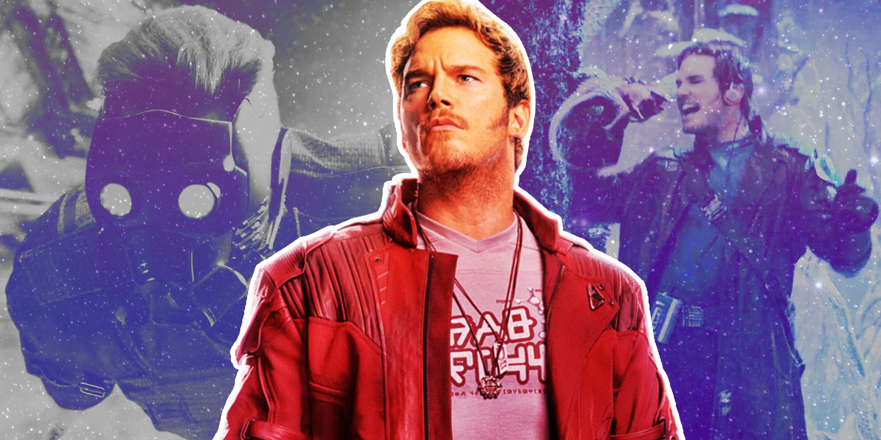 Peter Quill/Star-Lord como se ve en varios momentos de la trilogía Guardianes de la Galaxia