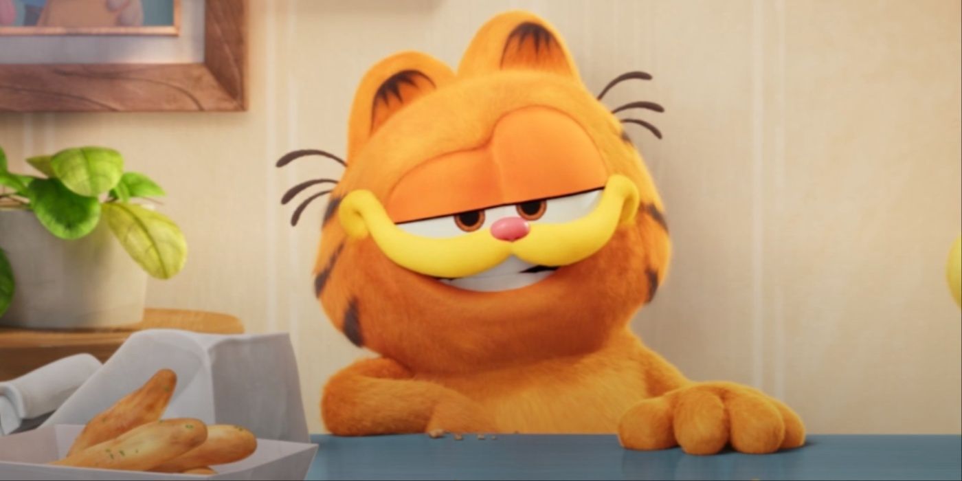 Chris Pratt interpreta a un Garfield sonriente en The Garfield Movie