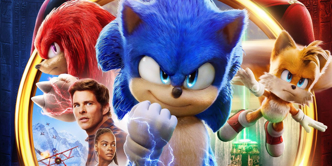 Póster de Sonic the Hedgehog 2 con los personajes principales.