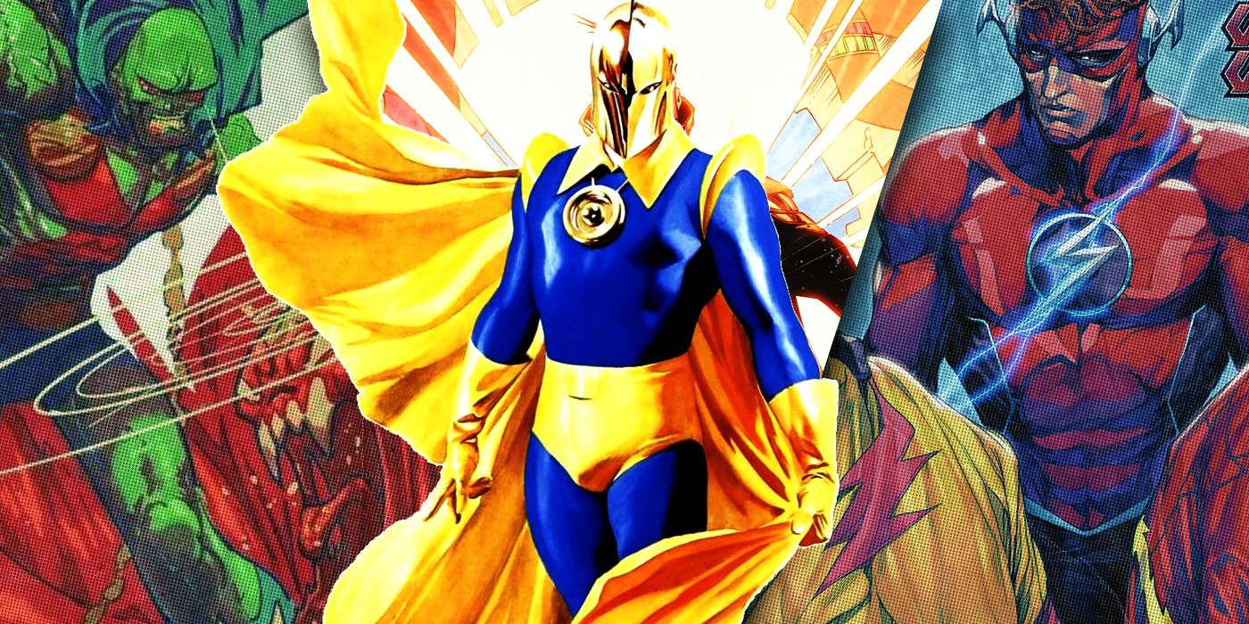 Imágenes divididas de Martian Manhunter, Doctor Fate y Wally West