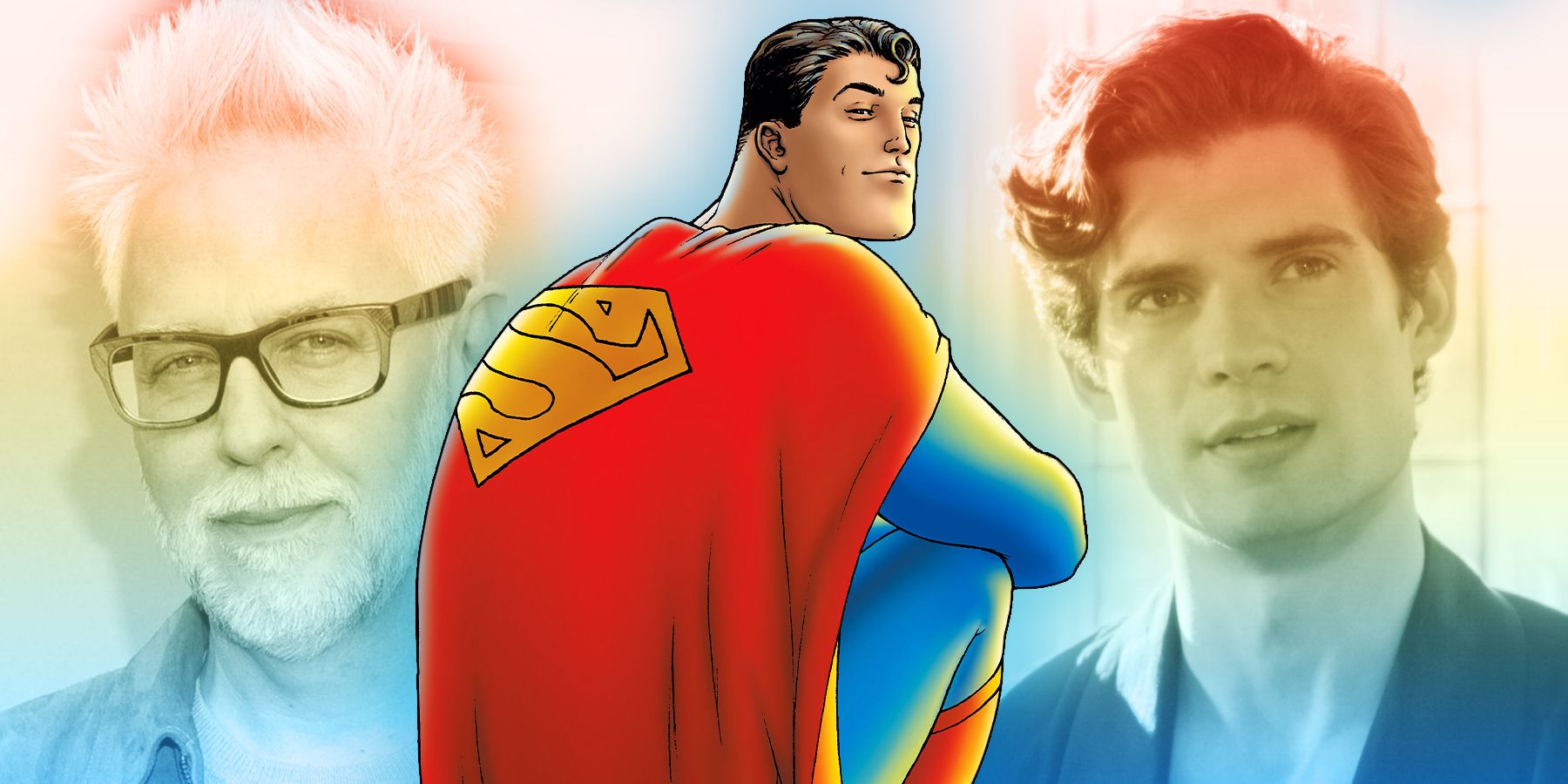 James Gunn, Superman del cómic All-Star Superman y el nuevo actor de Superman, David Corenswet.