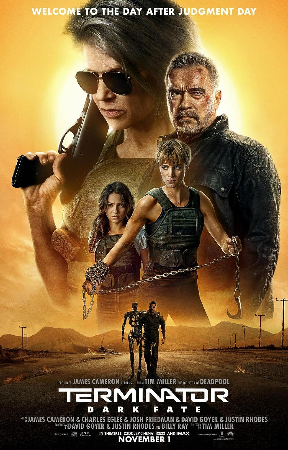 El elenco de Terminator Dark Fate Póster