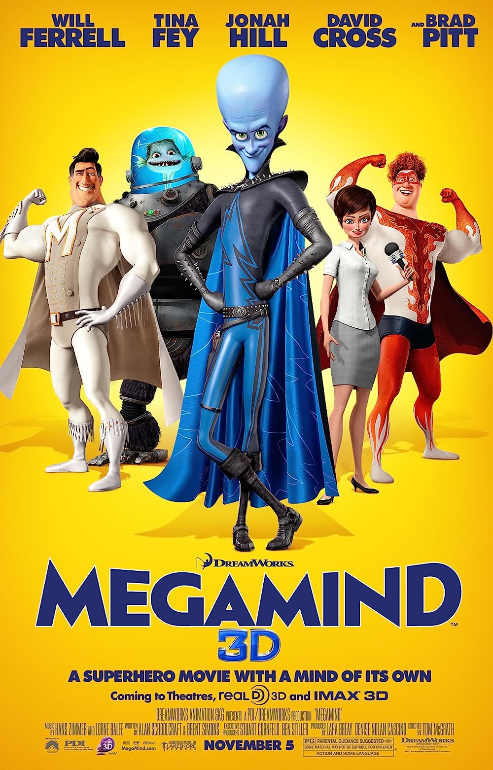 El elenco se une en la promoción Megamind