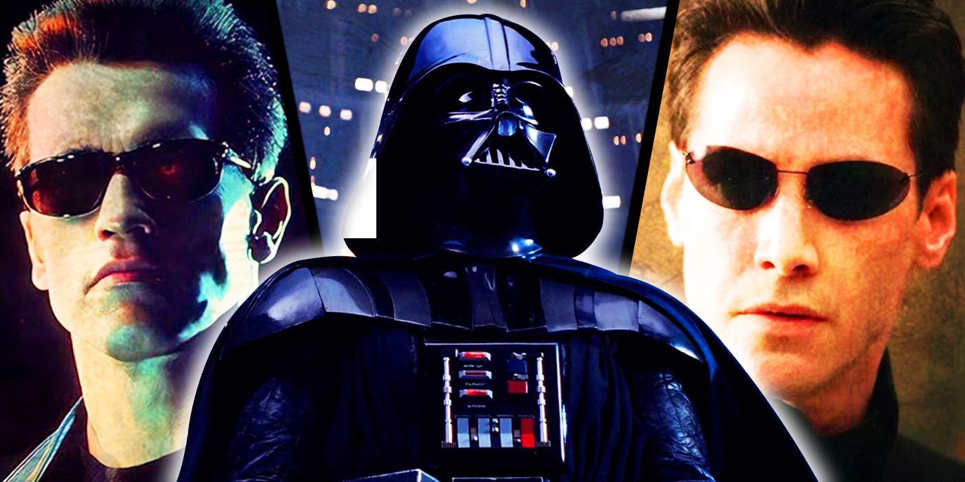 Arnold Schwarzenegger como Terminator, David Prowse como Darth Vader y Keanu Reeves como Neo 