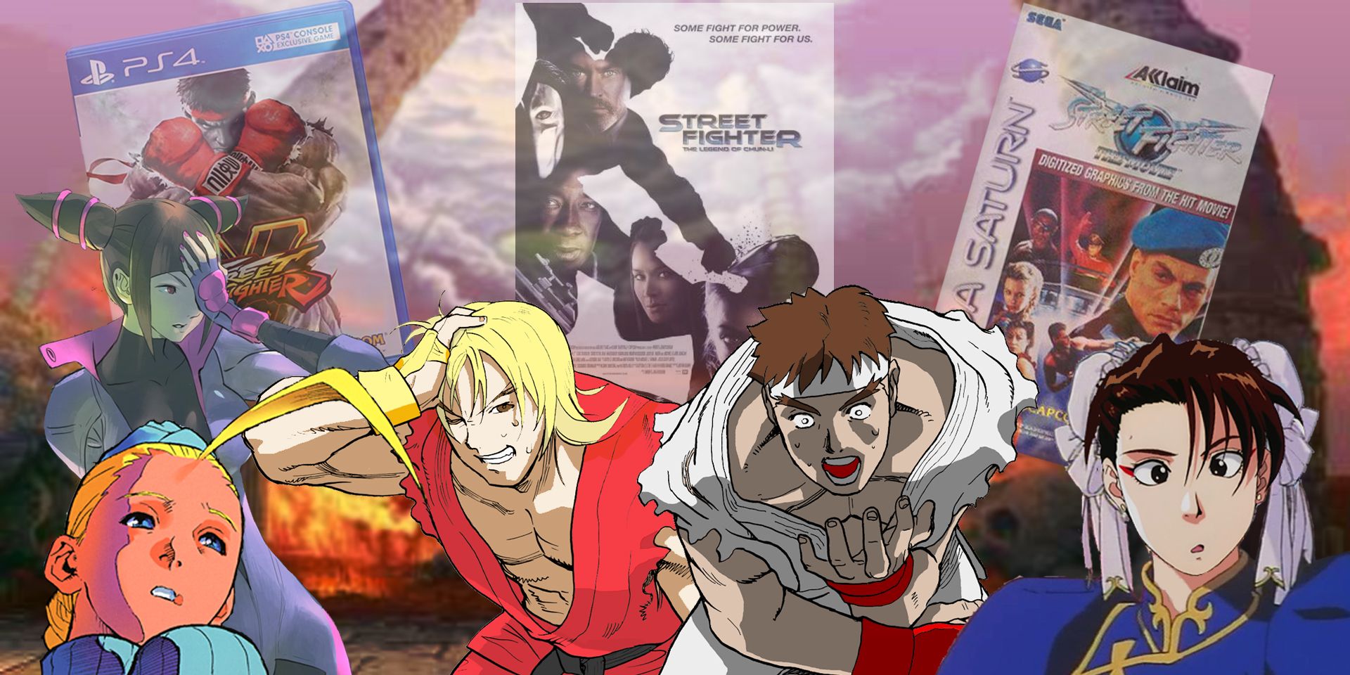 Los personajes de Street Fighter retroceden horrorizados ante los fracasos de las franquicias.