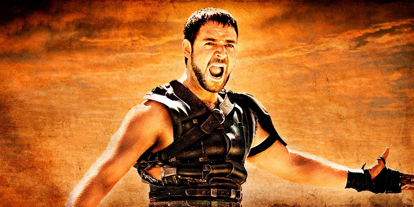 Russell Crowe como Maximus en Gladiador