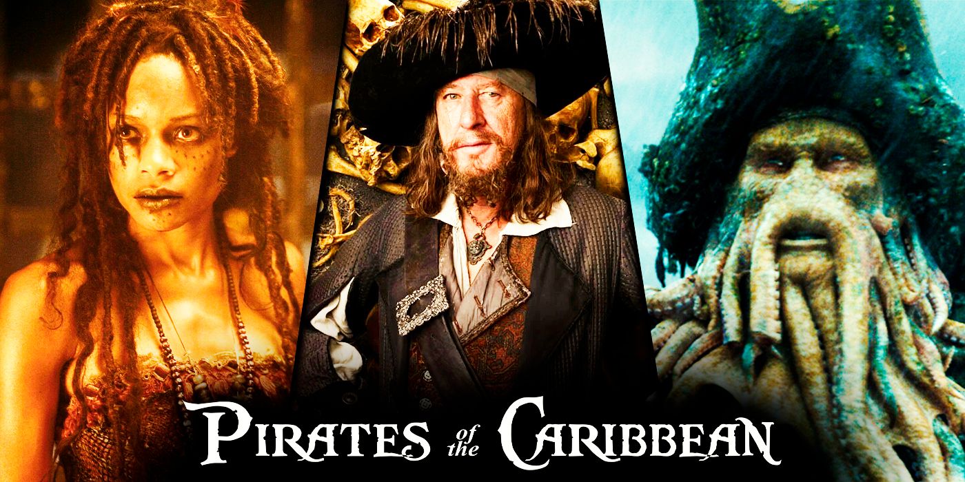 Capitán Barbosa, Davy Jones y Tia Dalma de Piratas del Caribe