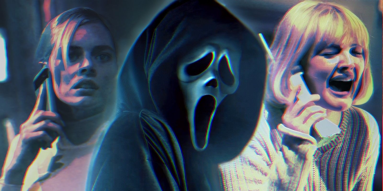Laura Crane de Scream 6 y Casey Becker de Scream junto a Ghostface.