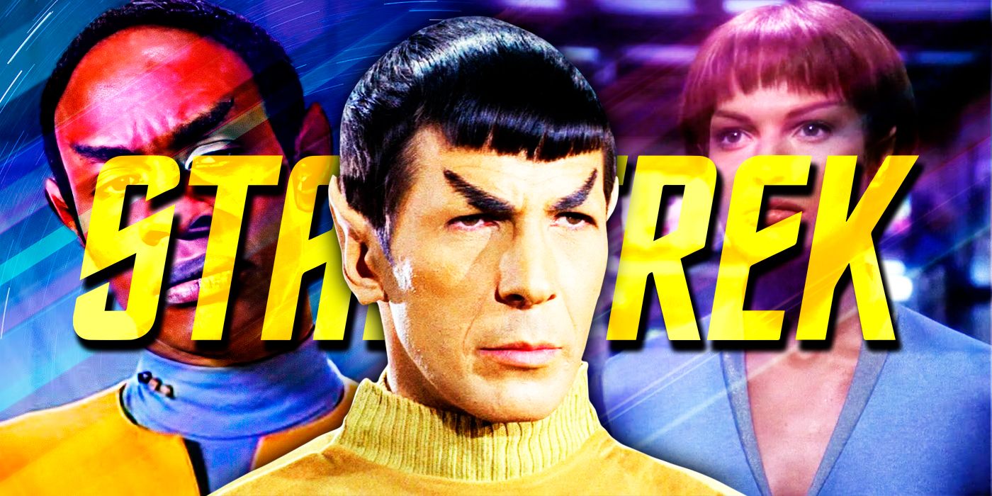 Los famosos vulcanos Spock de Star Trek con T'Pol y Tuvok al fondo