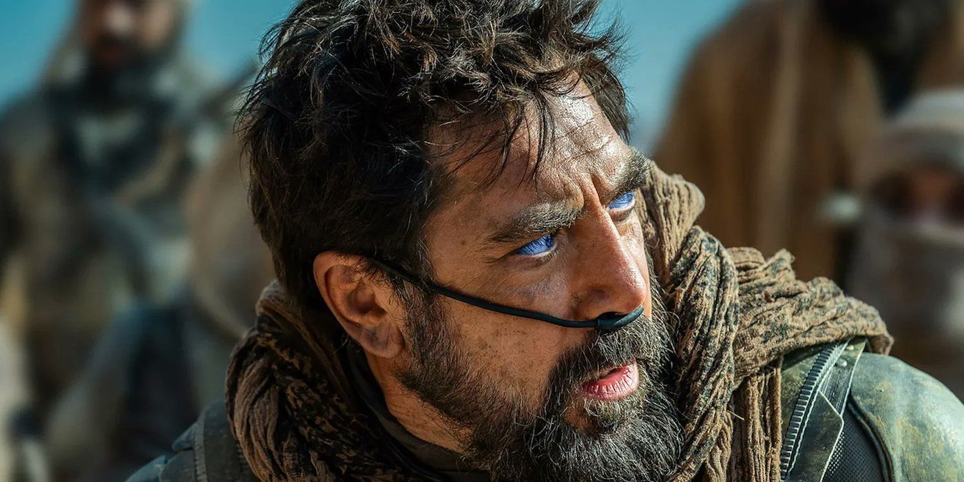 Javier Bardem como Stilgar mirando hacia un lado en Dune Part Two