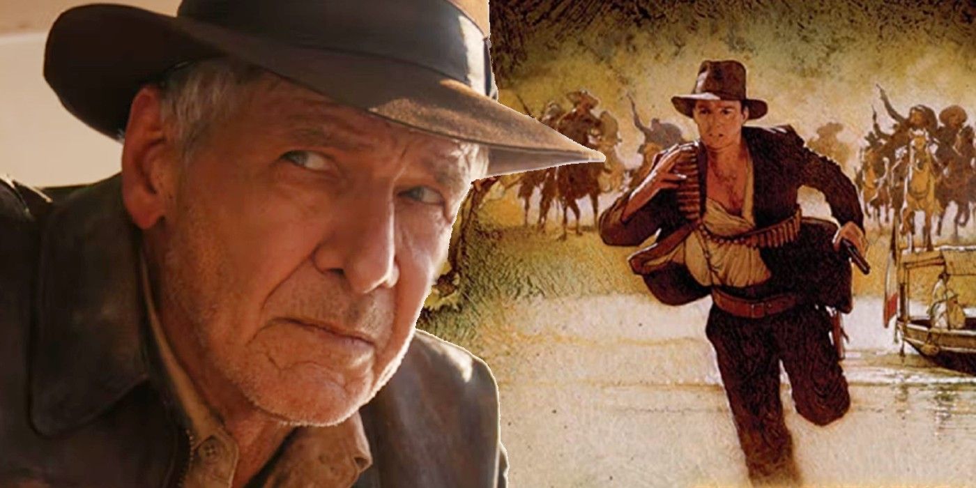 Indiana Jones (Harrison Ford) con el joven Indiana Jones