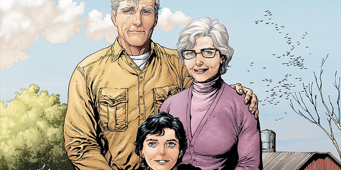 Una imagen sombría de la familia Kent, Jonathan, Martha y Clark, en DC Comics