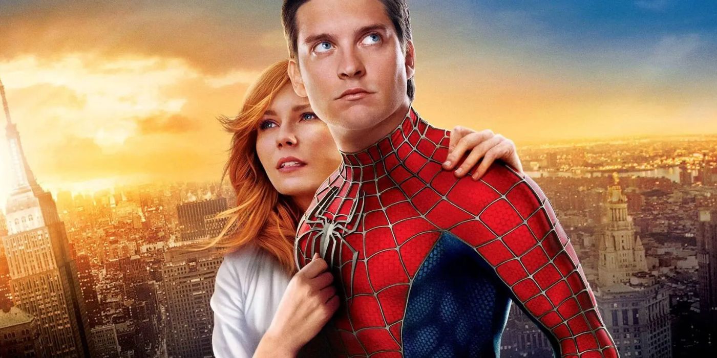 Mary Jane se aferra al Spider-Man de Tobey Maguire.