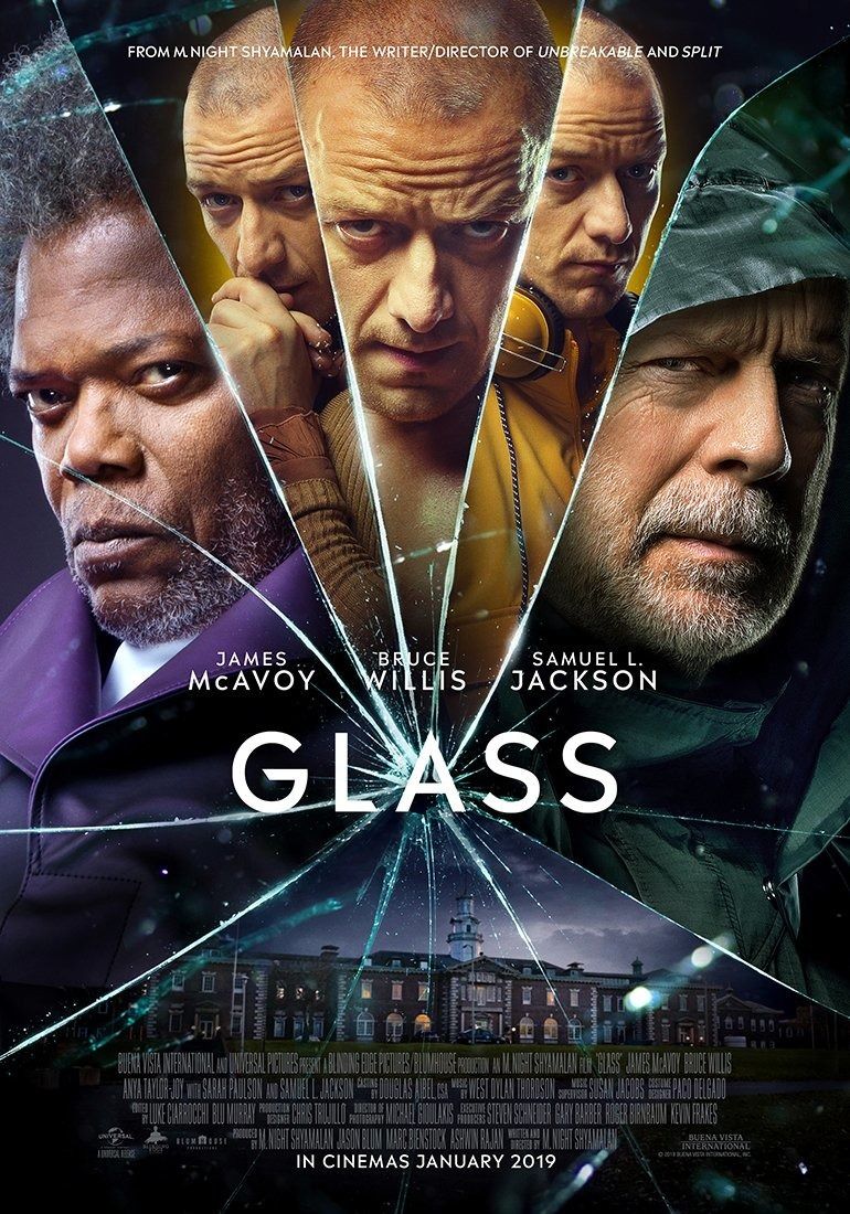 Cartel de película de cristal.