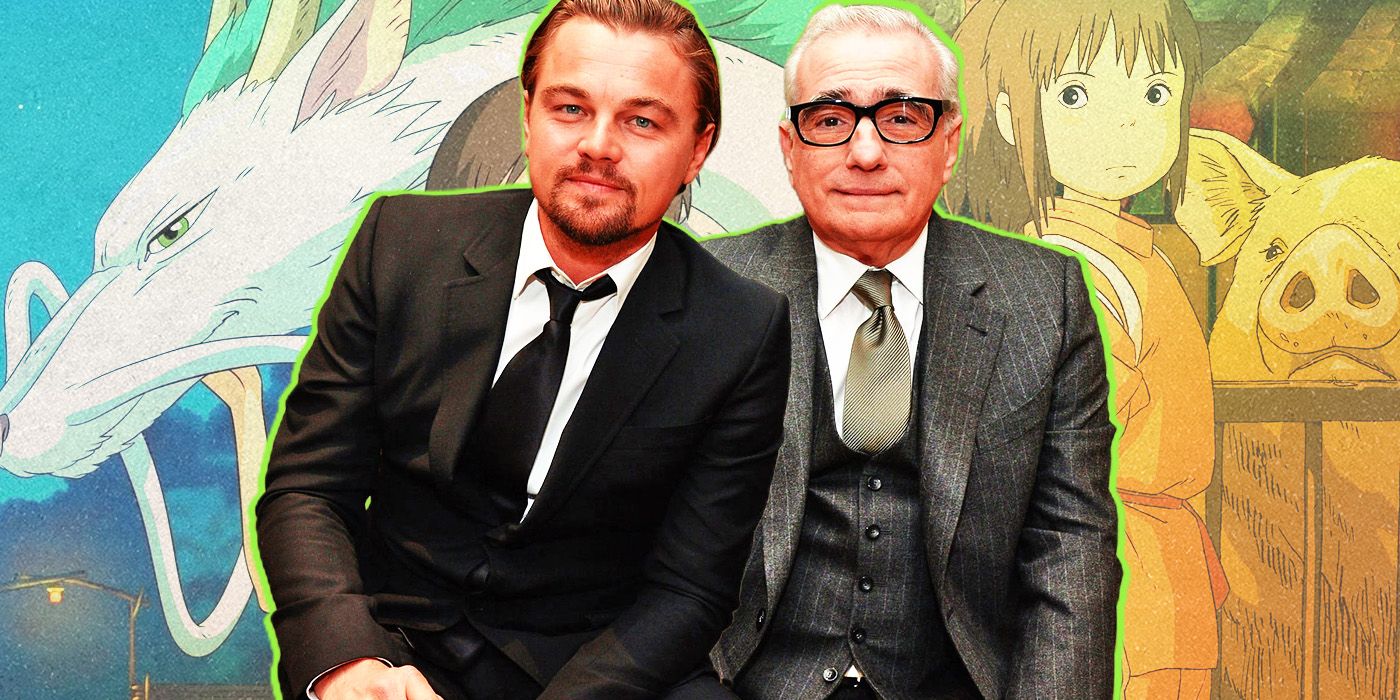 Leonardo DiCaprio y Martin Scorsese con El viaje de Chihiro de Ghibli de fondo.