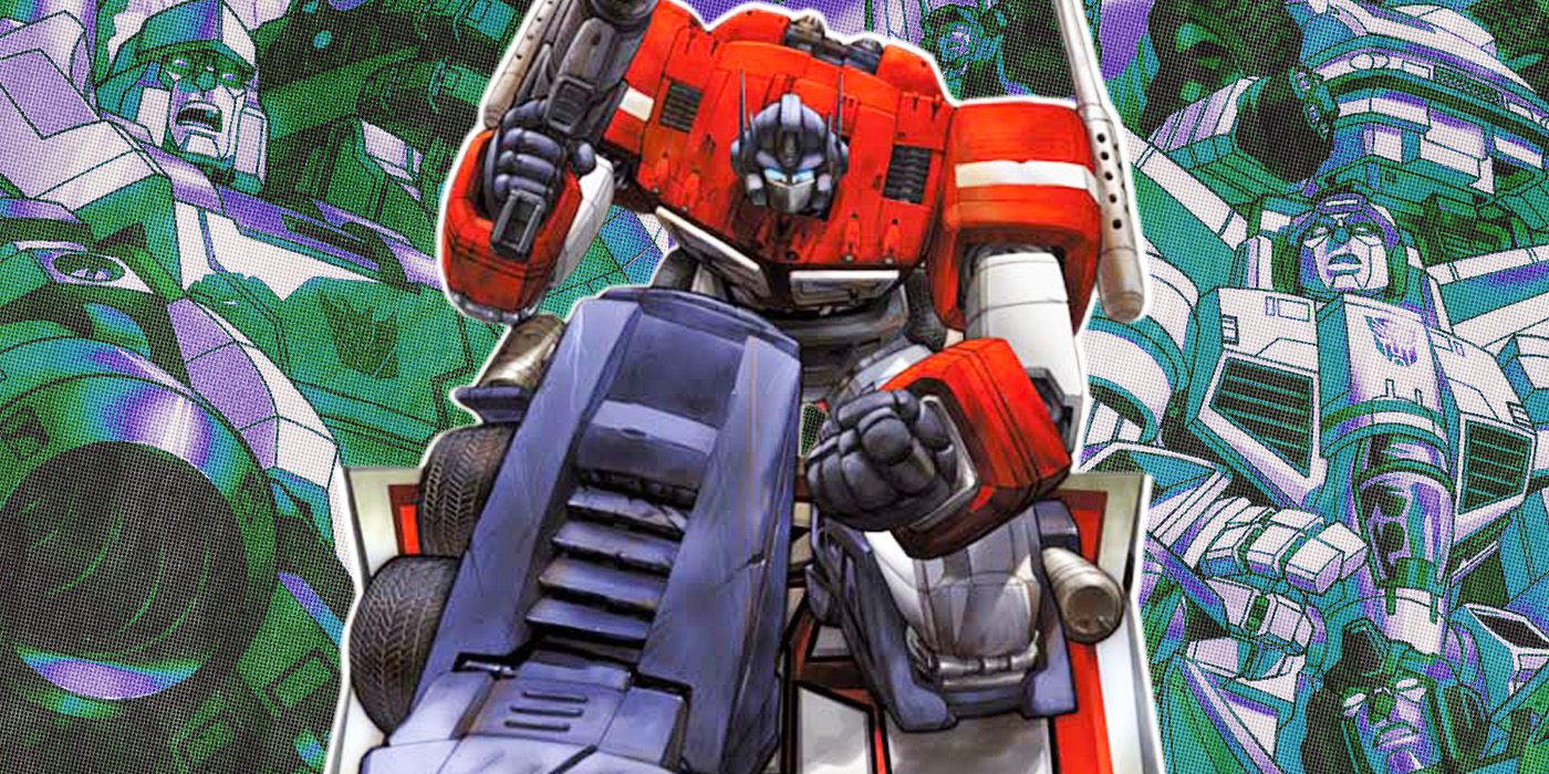 Optimus Prime arrodillado de Transformers de Dreamweave Comics