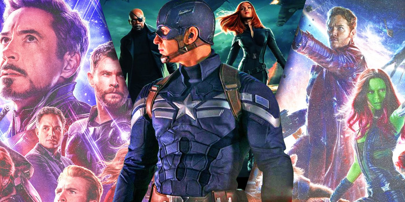 Imágenes divididas de Avengers Endgame, Capitán América Winter Soldier y Guardianes de la Galaxia