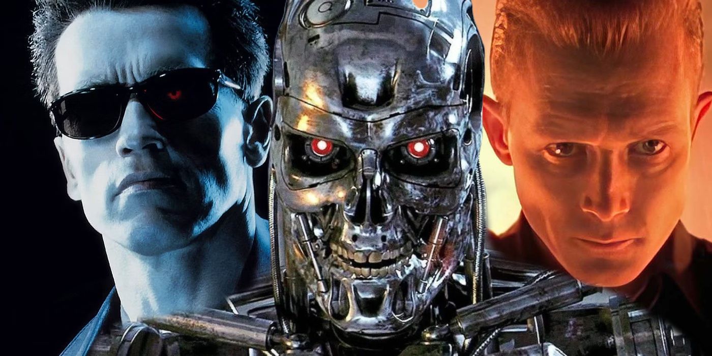 T-800 (Arnold Schwarzenegger), Terminator y T-1000 (Robert Patrick) en la franquicia Terminator