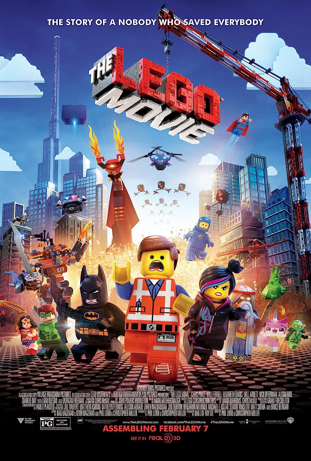 El elenco del póster de la película LEGO