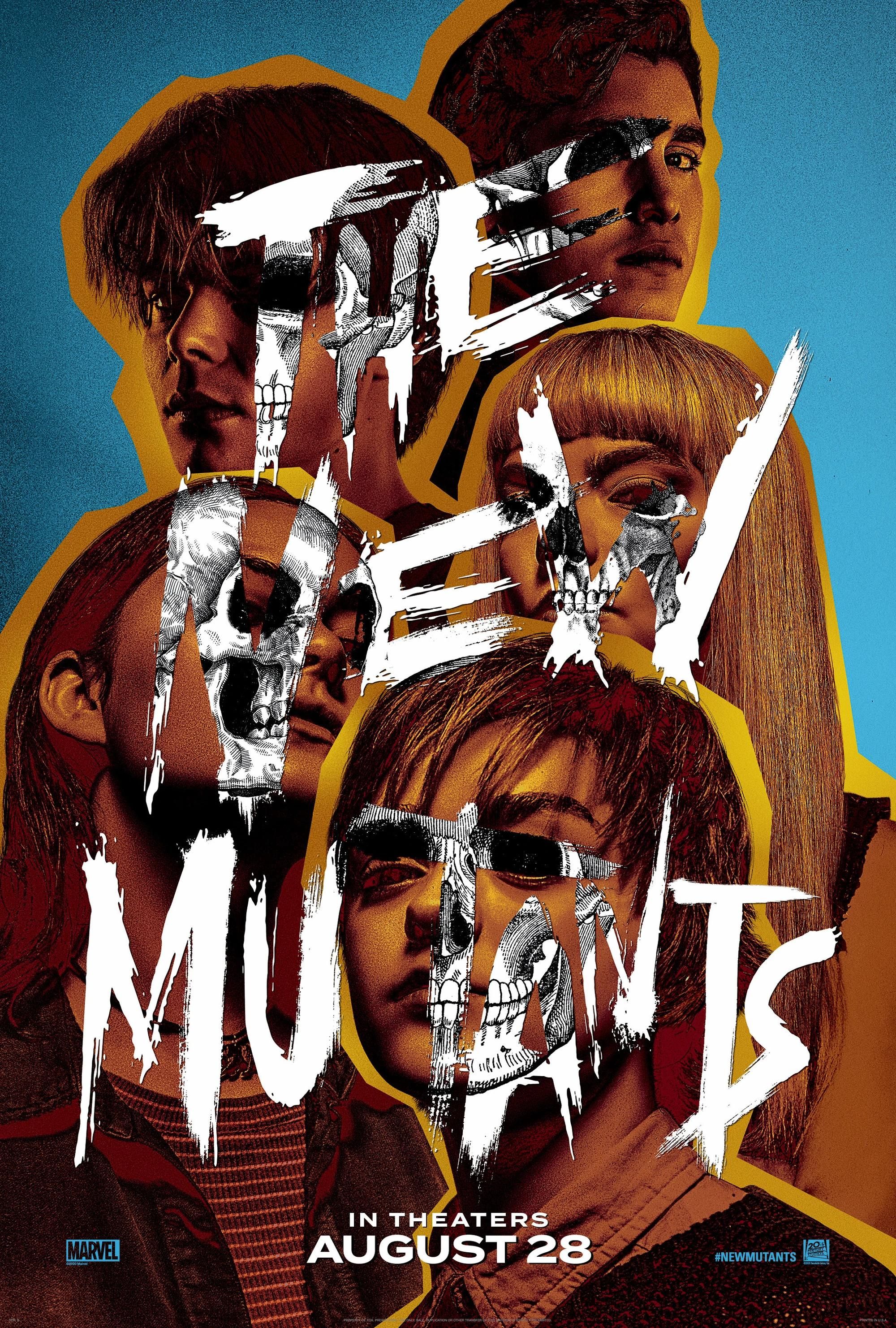 El póster de la película New Mutants presenta al elenco con el título de la película grafiti sobre ellos.