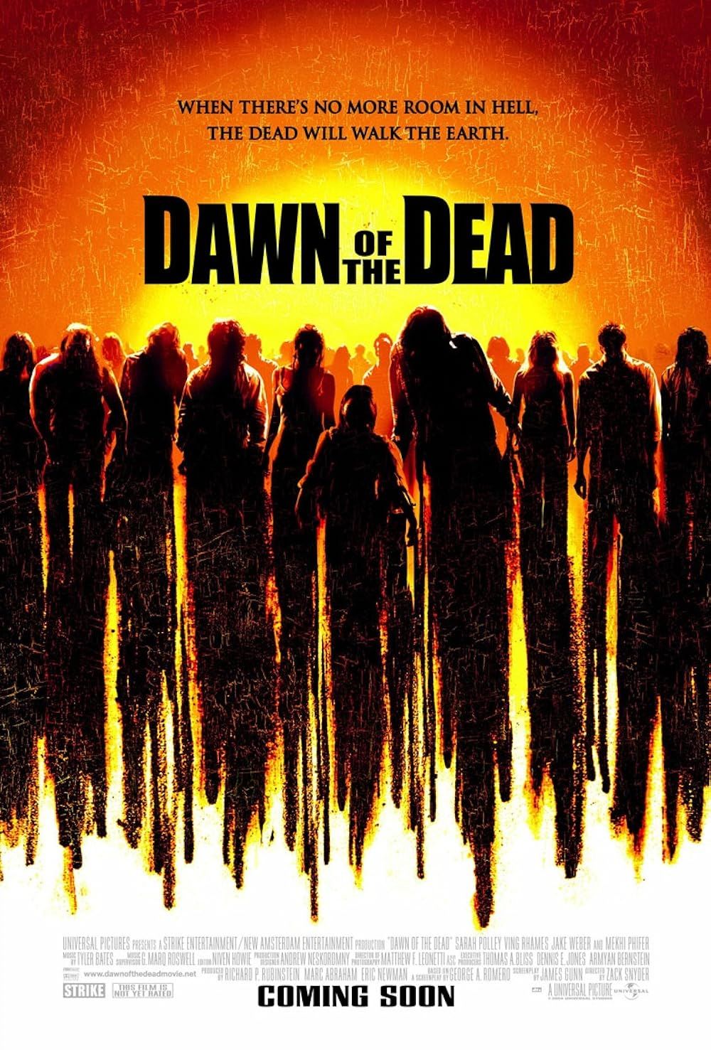 Zombis en la portada de Dawn of the Dead 2004