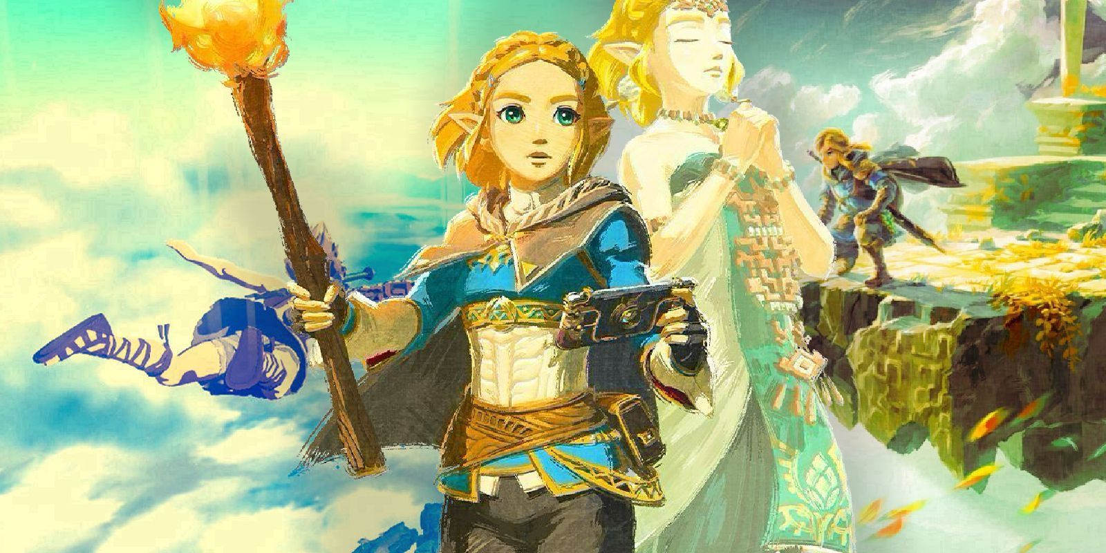 La princesa Zelda y Link en Lágrimas del Reino